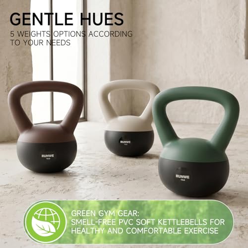 RUNWE Soft Kettlebell 5lb 10lb 15lb 20lb 25lb, Sand Filled Quiet Floor-Friendly Kettlebell, Anti-Slip Home Gym Fitness Equipment for Apartment Postpartum Recovery, Safety for Women Men & Beginner by RUNWE - Used condition - Image 5