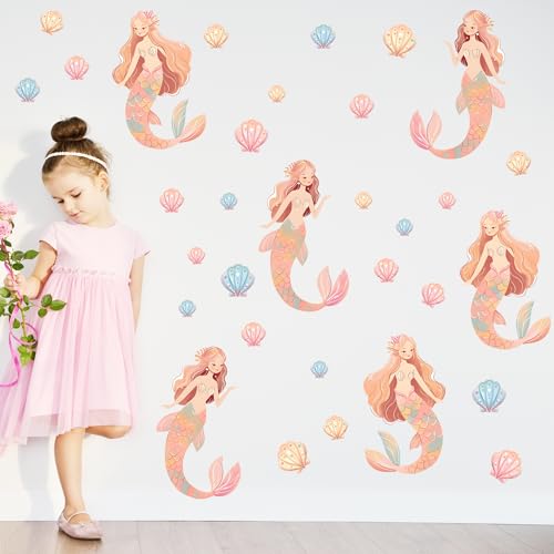 Vinilo decorativo infantil sirenas y animales marinos