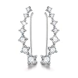 Esberry 18 Karat Vergoldung 925 Sterling Silber CZ Simulierte Diamantohr-Crawler-Manschettenohrringe Kletterjacken Zirkonia Hypoallergene Ohrringe Geschenk für Frauen und Mädchen