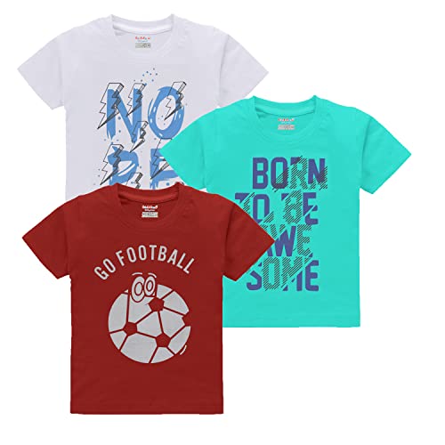 Image of kiddeo Boys Cotton Halfsleeve T Shirts (Pack of 3)