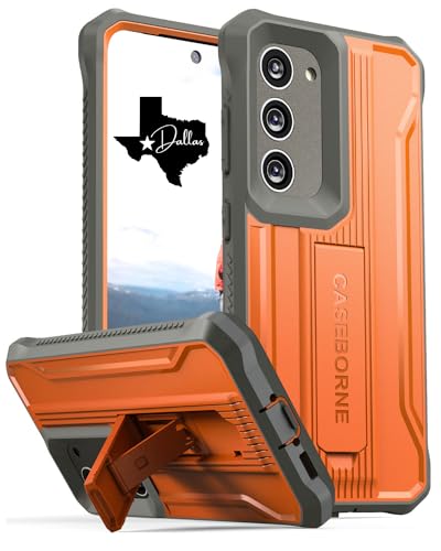 CaseBorne Compatible with Samsung Galaxy S23+Plus 5G Case, [Extremely Durable] Full-Body Multi-Layer Rugged Cover with Kickstand Screenless (Formerly ArmadilloTek) - Orange