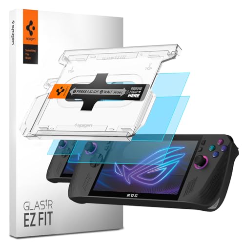 Spigen Tempered Glass Screen Protector [GlasTR EZ FIT] designed for ASUS ROG Ally X - 2 Pack [Not compatible with Rog Xbox Ally]