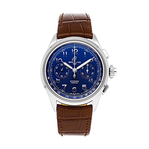 Breitling Premier B15 Duograph Chronograph Hand Wind Blue Dial Men's Watch AB1510171C1P1
