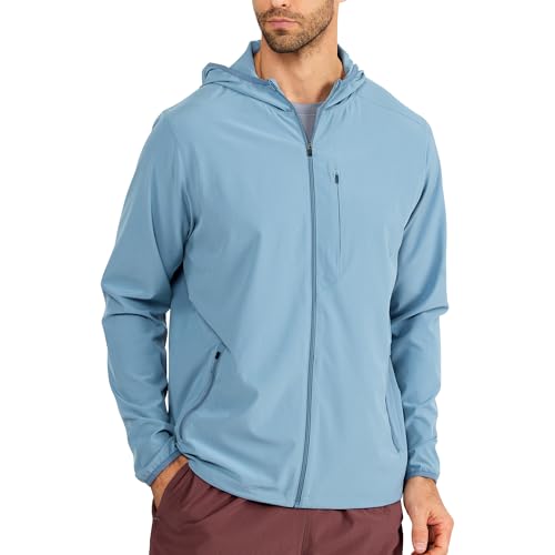 Free Fly Men's Breeze Jacket with Hood - UPF 50+ Lightweight Mens Jacket, Breathable Performance Sun Hoodie