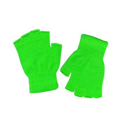 UTTPLL Fingerless Gloves for Women & Men - Winter Warm Touchscreen Knit Mittens for Working Running Driving Cozy Warm Stretchy Half Finger Gloves Green
