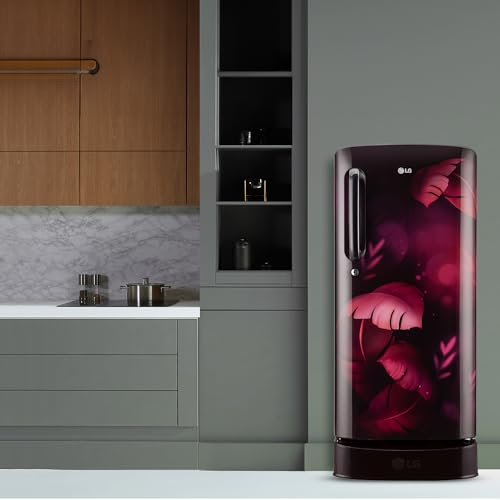 Image of LG 185 L, 5 Star, Smart Inverter, Direct Cool Single Door Refrigerator (GL-D201APIU, Purple ILAN, Moist N Fresh, Auto Smart Connect & Base Stand Drawer)