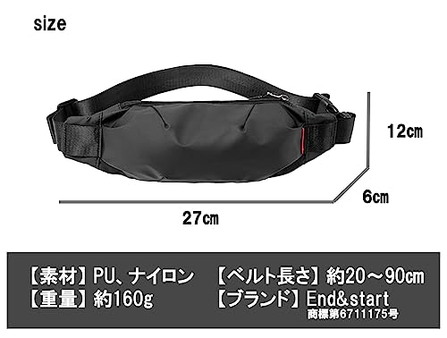 End&start ボディバッグ メンズ 防水 斜めがけ ウエストポーチ 小さい ショルダーバッグ 軽量 小型 ランニング の商品画像 4