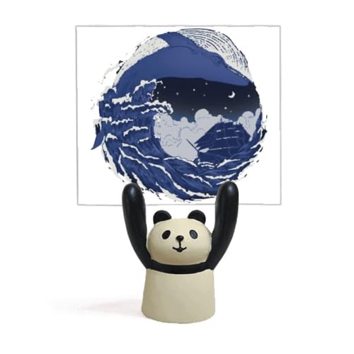 Panda sur vagues bleues porte-mémo mignon à offrir en cadeau de bureau original