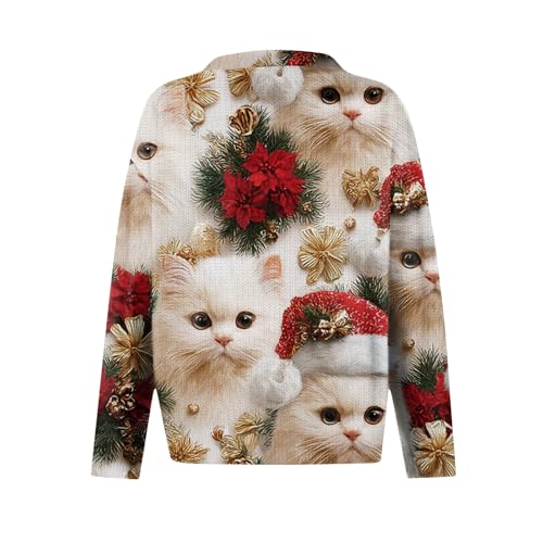 Womens Christmas Casual Lightweight Long Sleeve Open Front Cardigan Sweaters4