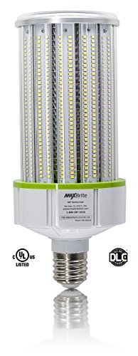 MaxBrite120W LED Corn Light Bulb 5000K Replaces 800W, 16,200 lumens Mogul Base E39, 100-277V AC UL and DLC Certified