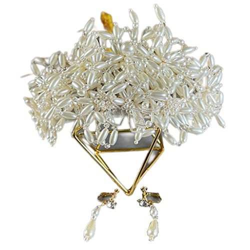 Bridal wedding pearls tiaras y accesorios de pelo para novias con cristales
