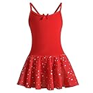 DANSHOW Ballet Leotards for Girls Dance Camisole Dress with Shiny Tutu Skirt