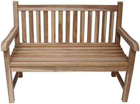 HomeFeeling Massive Teakbank 2Sitzer Gartenbank 120 cm Holzbank