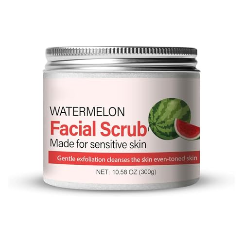 Scrub facial de sandía, matorral facial diario, exfoliantes de cara exfoliante natural para una limpieza profunda, exfolia suavemente, elimina la piel muerta, los puntos negros (1pc)