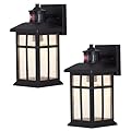 Motion Sensor Porch Lights Outdoor Waterproof,Dusk to Dawn Outdoor Wall Sconce Light Fixtures,Anti-Rust Exterior Lighting Fixtures Wall Mount for Patio,Front Door,Yard,Garage,Matte Black,2 Pack