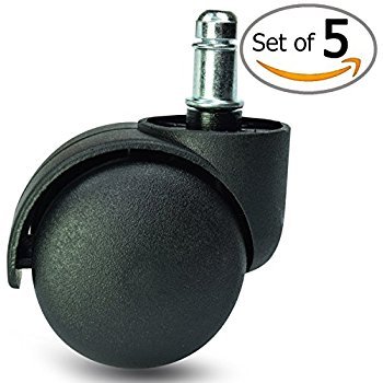 Image of Breewell 360 Degree Swivel Rotation Chair Wheel for Universal Standard Size Revolving Chairs Pin Type-(5 Pieces)
