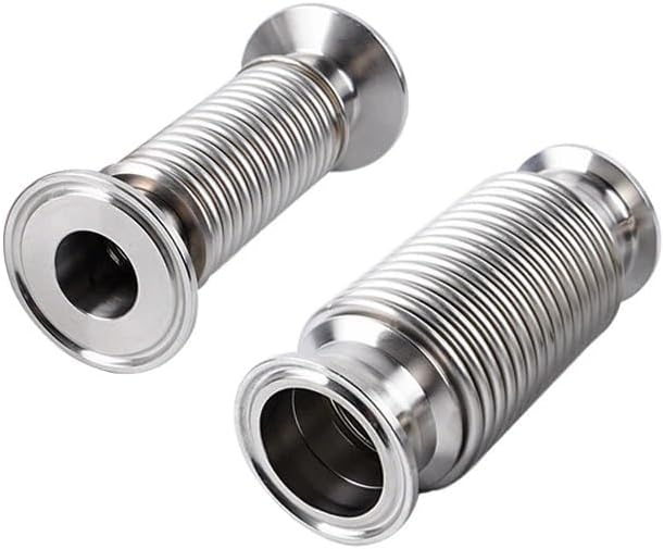 Miniatura 6 de 51mm Pipe OD x 2" Tri Clamp Soft Tube 304 Stainless Steel Flexible Bellows Length 200mm