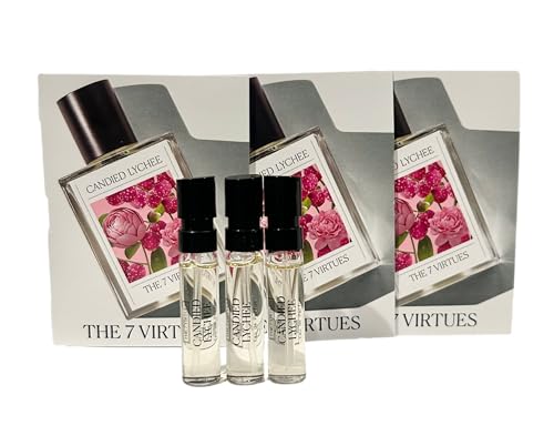 The 7 virtues CANDIED LYCHEE Sample Perfume Women Pour Femme EDP Spray 1.7 ml oz - set of 3 (0874)