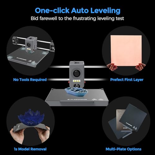 FLASHFORGE Adventurer 5M 3D Printer,600mm/s Max High-Speed FDM 3D Printers with Fully Auto Leveling, 280°C Direct Extruder with Quick Detachable Nozzle, Effective Cooling, Core XY Structure