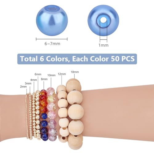 PH PandaHall 6 Colors Blue Green Series Pearl Beads - Image 2