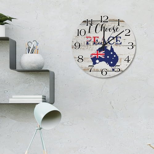 Horloge murale vintage en bois Australie de 38cm à pile