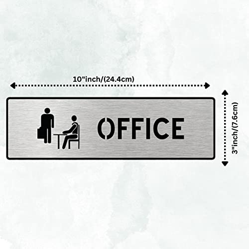 Image of CVANU 1pc Silver Acrylic OFFICE Self-Adhesive Sign Board for Office /Hospital /Cafe Sign Board c77