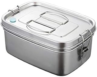 Porssaut Bento Box Lunchbox Set Lunch Boxes Breakfast Containers Detachable Baffle Food Storage Metal Package Stainless Steel Large Capacity 1500ml Rectangular Reusable