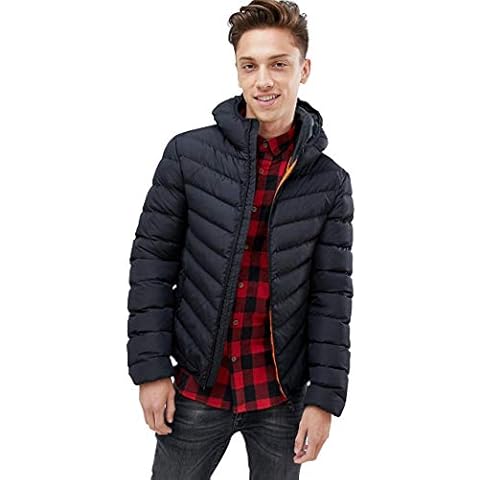 M1427 Boys Padded Jacket Puffer Puffa Warm Winter Quilted Bubble Hooded School COATNEW (13 Years, Navy) Cover