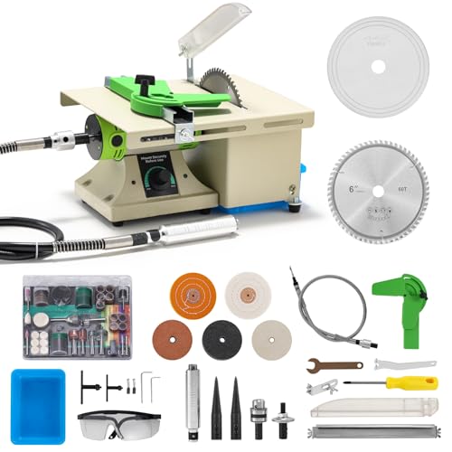 Image of Flyrivergo Entry-Level Jewelry Rock Saw for Cutting Rocks, 110V 750W Lapidary Saw Rock Cutter Mini Table Saw for Crafts Lapidary Equipment for DIY Gemstone Cutting Grinding Woodworking Carving