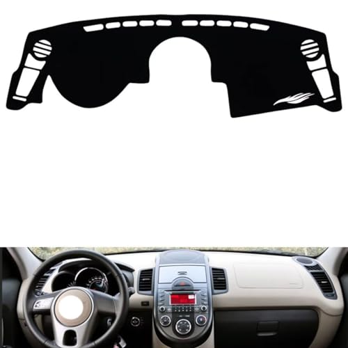 generic leather dash board cover mat Compatible with KIA Soul 2010-2013 ，dashboard cover(Black)