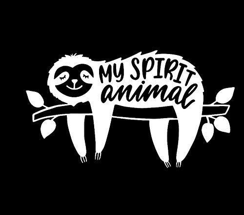 Adhesivo My Spirit Animal is A Sloth vinilo blanco coche 7.5x4.3