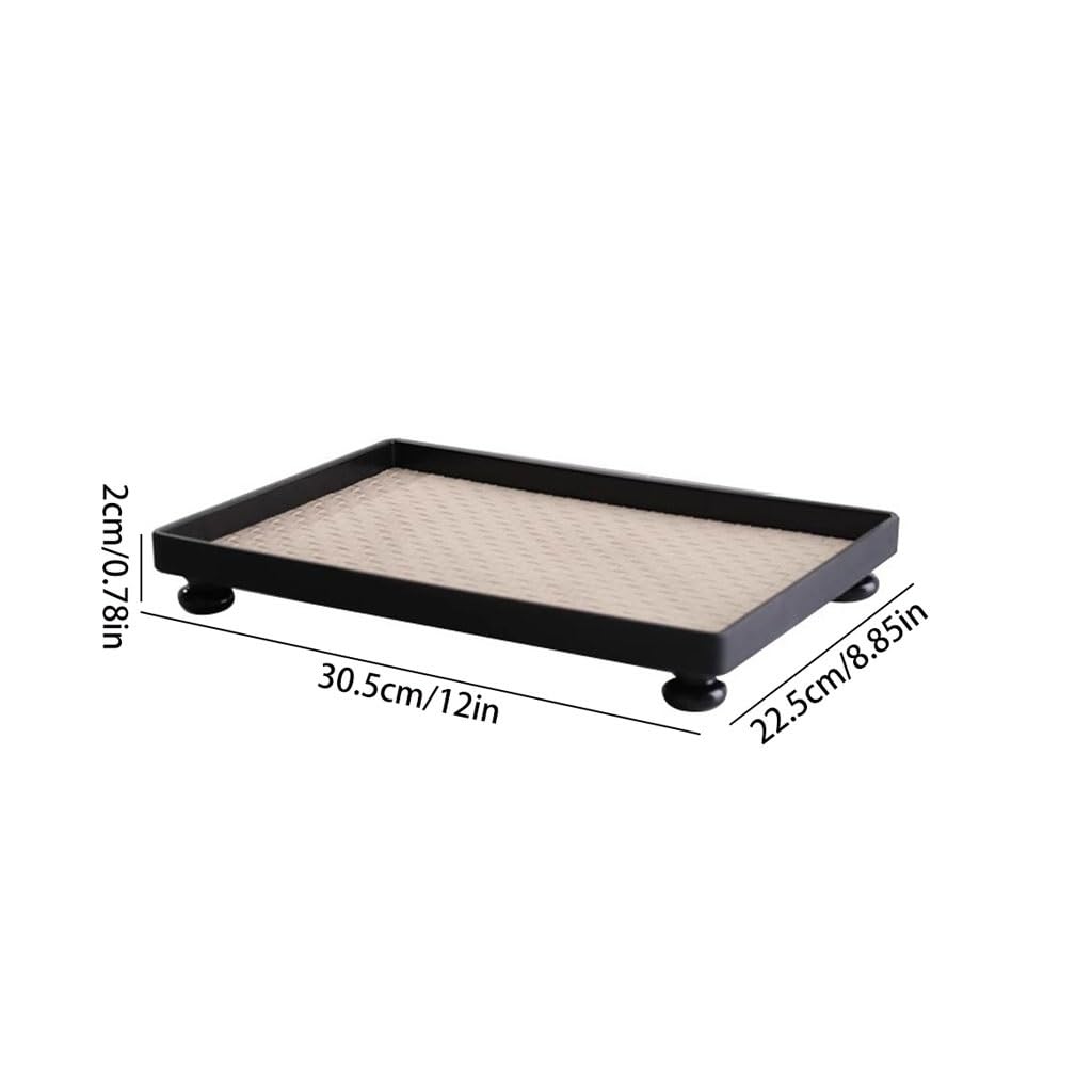 Bandejas Servir Comida Bandeja De Madera Rectangular Creativa For Cosméticos Y Perfumes, Cuero For Almacenamiento En El Hogar Mesa Cama