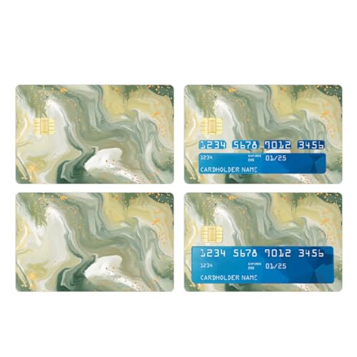 Debit Card Skin Sticker Compatible for Debit Card, Credit Card,Transportation Card,Key Card, Vinyl Matte Decal No Bubble, Slim, Waterproof,Protector Skin Marble (Green)