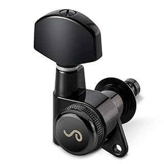 Schaller »M6 135 LOCKING MACHINE HEADS – BLACKCHROME – 3L/3R – LARGE METAL – 19.5mm LOCKING POST« Mécaniques pour… - Les Beatles, Paul McCartney, John Lennon, RIngo Starr, George Harrison