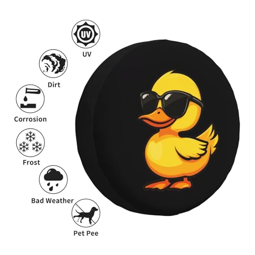 Image of Funny Duck Spare Tire Cover Weatherproof Universal Wheel Protectors Cute Duck Wheel Covers for Rv Camper Travel Trailer SUV Truck 14 Inch
