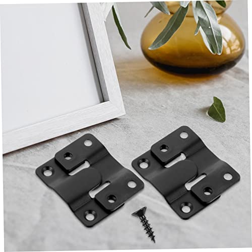 Image of 10sets Mirror Mount Picture Frame Clips Heavy Duty Interlocking Backing Brackets for Secure Hanging Stainless Steel Hooks for Art Mirrors and Decorations