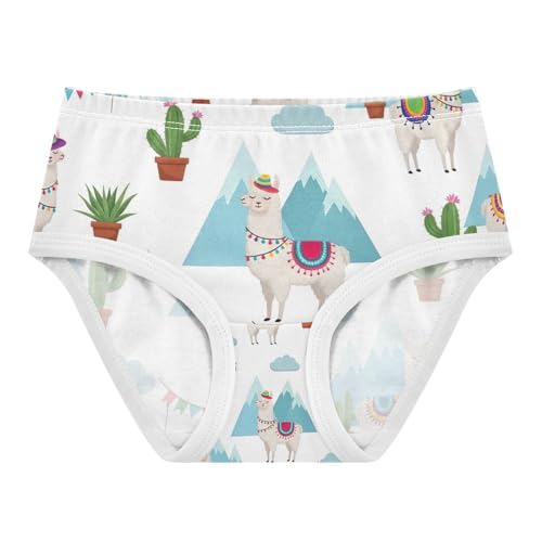 Toddler Girl Panties, Llamas Colorful Hats Girls Underwear Cotton, 2–8 Years