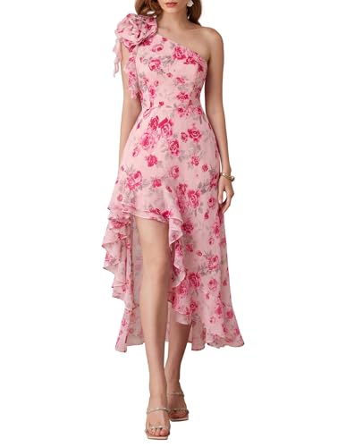 GRACE KARIN Womens Summer One Shoulder Sleeveless Dresses Floral Flowy