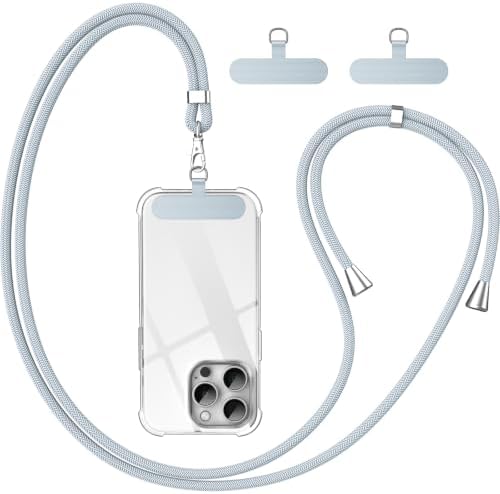 caslord Handyband Universal mit 2 Stück Universelles Patch | 160cm | Handy Lanyard mit Hülle kombinierbar | Einstellbar und Abnehmbar | für Sport Reisen und Babypflege