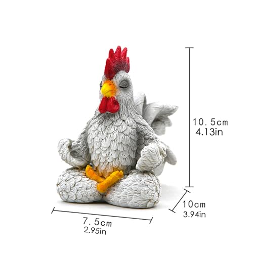 Figurine de coq de méditation poulet en résine pour centre de table