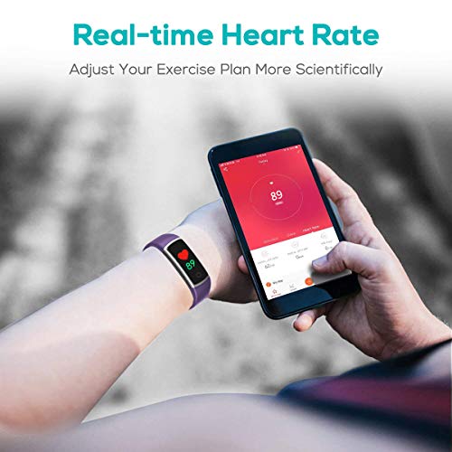 CHEREEKI Fitness Tracker, Heart Rate Monitor Activity Tracker with Blood Pressure Sleep Monitor 14 Sports Tracking, Color Screen IP68 Waterproof, Fitness Watch Step Calorie Counter (Purple)