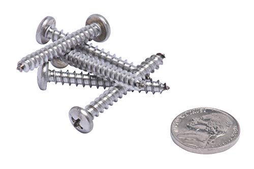 Tornillos para madera Bolt Dropper de acero inoxidable con cabeza tipo Pan de 10 x 1-1/2 pulgadas, Phillips, paquete de 50 miniatura 3