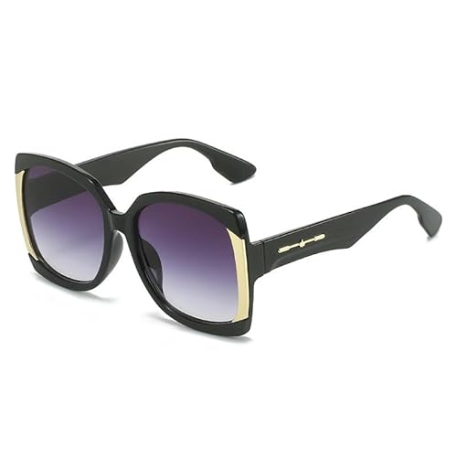 DMMWCX Sunglasses Large Frame Colorful Men's Square Frame Sunglasses Women's Fashion Anti-Ultraviolet Glasses-C1-With Box