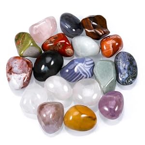 Huiguli 18 Pcs Healing Crystal Stones, Natural Gemstones Healing Crystal Gifts Palm Stones Reiki Chakra Crystals, Lucky Polished Pocket Stone for Anxiety Stress Relief, Balancing Yoga, Meditation