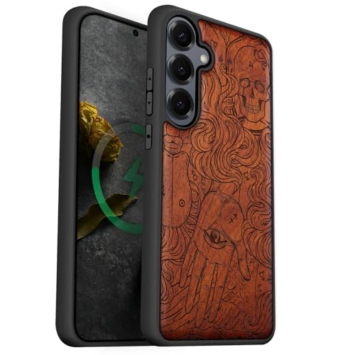 Coque Bois Galaxy S25 Magnétique : Protégez Votre Samsung S25 des Chutes avec l'Étui Antichoc