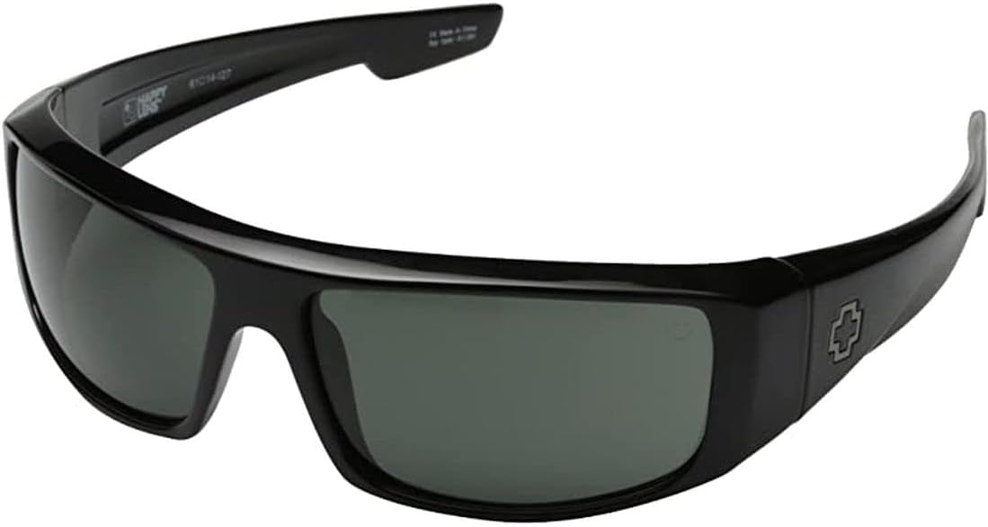 Spy Optic Logan Sunglasses Gloss Black with Happy Grey Green Polarized Lens