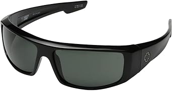 Spy Optic Logan Sunglasses Gloss Black with Happy Grey Green Polarized Lens