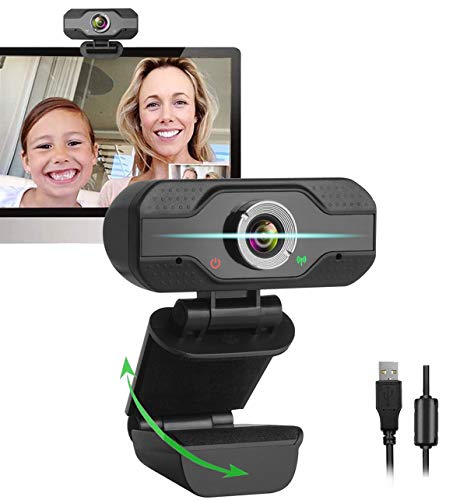 1080P Webcam with Microphone, Web Cam USB Camera, Computer HD Streaming Webcam for PC Desktop & Laptop w/Mic, Wide Angle Lens & Large Sensor for Superior Low Light
