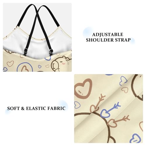 Girls One Piece Swimsuits Cute Capybara with Navy Hearts Cute Swimwear Bathing Suits 3-10T3