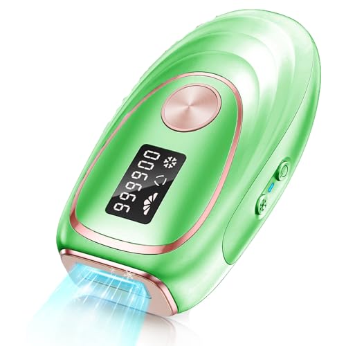 #VerdientProvisionen<br>IPL Geräte Haarentfernung Laser mit Kühlfunktion 5 Energiestufen 999,900 Lichtimpulse Schmerzfreie IPL Haarentfernungsgerät für Frauen Männer Gesicht Achseln Beine und Körper (Grün)
